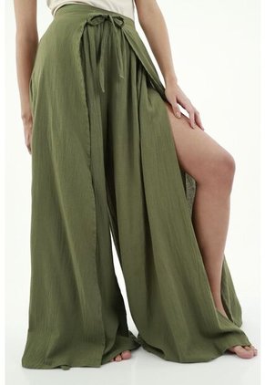 Pantalón Verde Ancho Para Mujer