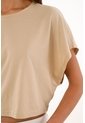 Topmark Camiseta Crop Amplia Café Con Caída Ligera Para Mujer de topmark