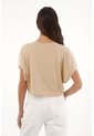 Topmark Camiseta Crop Amplia Café Con Caída Ligera Para Mujer de topmark