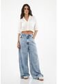 Camisa Crudo De Cuello Solapa Oversize Para Mujer de topmark