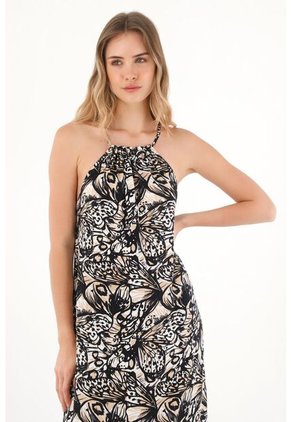 Topmark Vestido Largo Estampado Cuello Halter Para Mujer