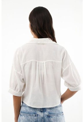 Camisa Crudo De Cuello Solapa Oversize Para Mujer