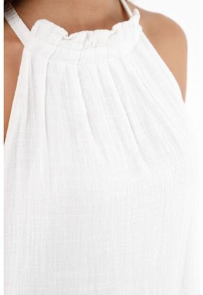 Vestido De Cuello Halter Blanco Para Mujer