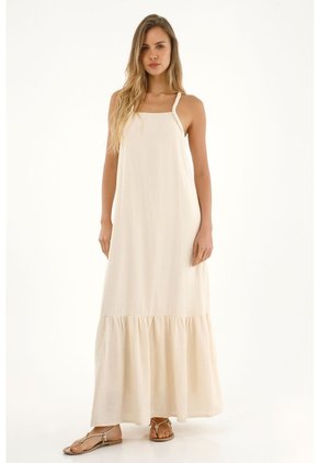 Topmark Vestido Largo De Tela Con Textura Crudo Para Mujer