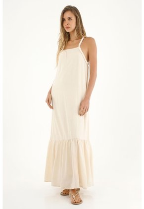 Topmark Vestido Largo De Tela Con Textura Crudo Para Mujer
