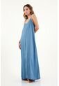 Vestido Largo Azul Para Mujer de topmark