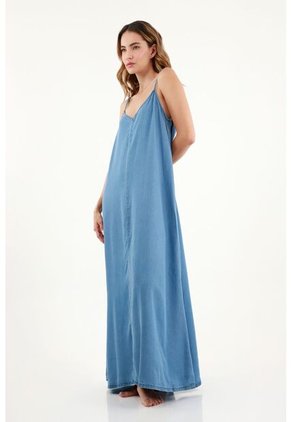 Vestido Largo Azul Para Mujer