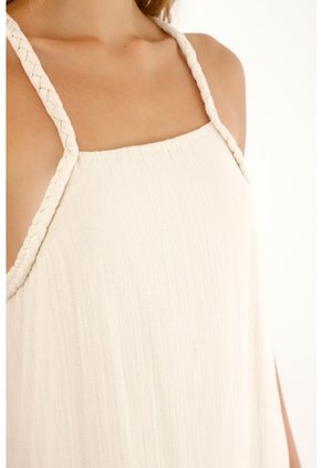 Topmark Vestido Largo De Tela Con Textura Crudo Para Mujer
