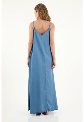 Vestido Largo Azul Para Mujer