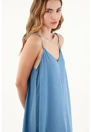 Vestido Largo Azul Para Mujer