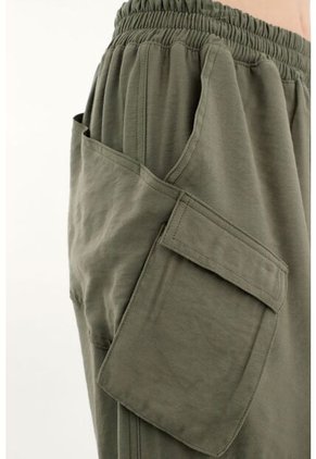 Pantalón Verde De Silueta Amplia Para Mujer