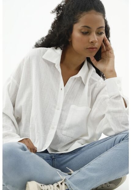 Camisa Crudo Semitransparente Para Mujer