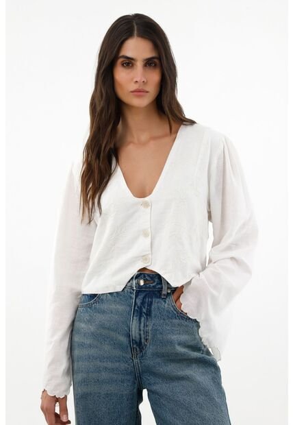 Topmark Abrigo Con Bordado En Frente Para Mujer