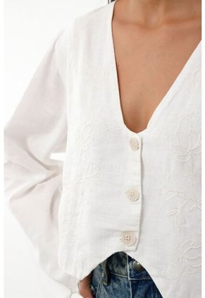 Topmark Abrigo Con Bordado En Frente Para Mujer