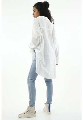 Camisa Crudo Semitransparente Para Mujer