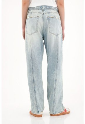 Topmark Jean Recto Tiro Alto Azul Claro Para Mujer