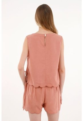 Topmark Camisa Manga Sisa Con Bordado En Ruedo Para Mujer
