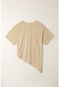 Topmark Camiseta Con Ruedo Asimétrico Café Para Mujer de topmark