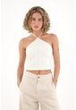 Topmark Crop Top Crudo Cuello Halter Para Mujer de topmark