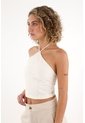 Topmark Crop Top Crudo Cuello Halter Para Mujer de topmark