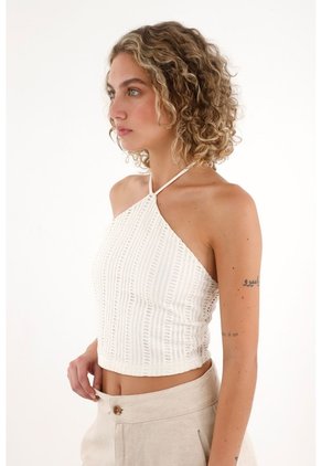 Topmark Crop Top Crudo Cuello Halter Para Mujer