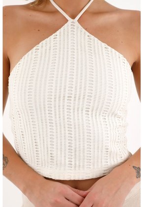 Topmark Crop Top Crudo Cuello Halter Para Mujer