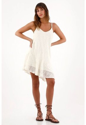 Topmark Vestido Corto Con Escote En V Crudo Para Mujer