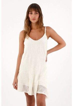 Topmark Vestido Corto Con Escote En V Crudo Para Mujer