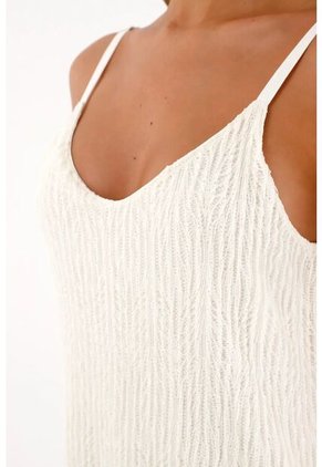 Topmark Vestido Corto Con Escote En V Crudo Para Mujer