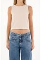 Topmark Camiseta Manga Sisa Tejida Crudo Para Mujer de topmark