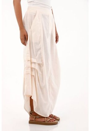 Topmark Falda Larga Con Bolsillos De Parche Crudo Para Mujer