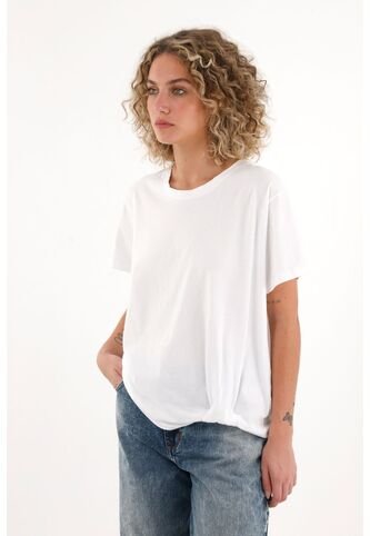 Topmark Camiseta Con Detalle Anudado Blanca Para Mujer topmark