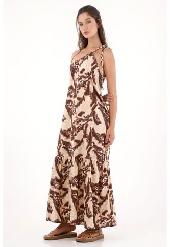 Topmark Vestido Largo One Shoulder Estampado Para Mujer topmark