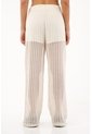 Topmark Pantalón Recto De Tejido Abierto Crudo Para Mujer de topmark