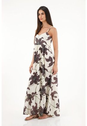 Vestido Largo Con Estampado De Flores Para Mujer