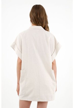 Topmark Chaleco Con Cuello De Solapa Crudo Para Mujer