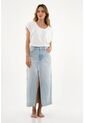 Topmark Falda Azul En Denim Para Mujer de topmark