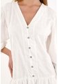Topmark Vestido Crudo Corto Manga Larga Para Mujer de topmark