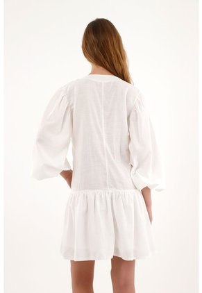 Topmark Vestido Crudo Corto Manga Larga Para Mujer