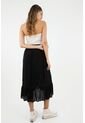 Falda Midi Negra Para Mujer de topmark
