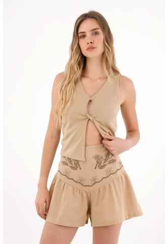 Topmark Falda Short Con Estampado Especial Crudo Para Mujer topmark