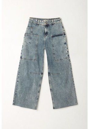 Topmark Jean Wide Leg Tiro Alto Azul Para Mujer