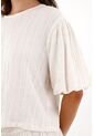 Topmark Camisa Con Mangas Abombachadas Crudo Para Mujer de topmark
