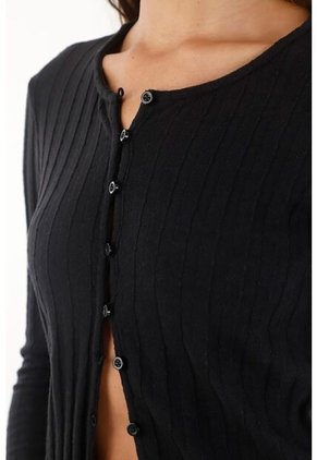 Topmark Camiseta Manga Larga Negra Para Mujer