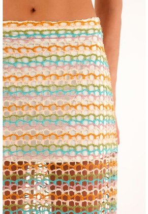 Topmark Falda Larga De Tejido Abierto Multicolor Para Mujer