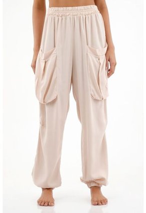 Pantalón Con Pretina Y Bota Enresortada Crudo Para Mujer