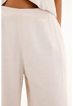 Pantalón Recto Tiro Alto Con Abertura Para Mujer