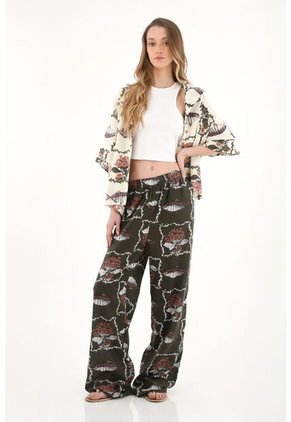 Topmark Pantalón Recto Estampado Para Mujer
