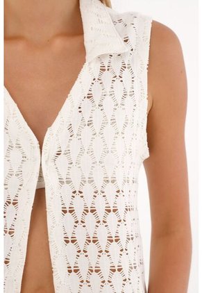 Topmark Chaleco Con Encaje Crudo Para Mujer