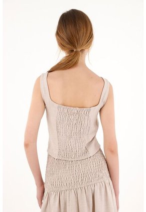 Camisa Crudo De Manga Sisa Para Mujer